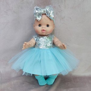 Нарядное платье и повязка на Горди или куклу ростом 33-36 см