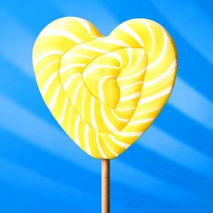 Карамель на палочке 'Лолли сердце двухцветное' 70г жёлтое