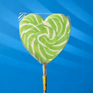 Карамель на палочке 'Лолли сердце двухцветное' 70г зелёное