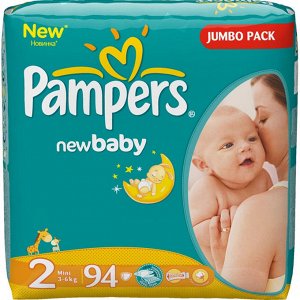 PAMPERS Подгузники New Baby Mini Джамбо Упаковка 94