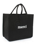 Сумка пляжная текстиль Paul-008 (Merci),  1отдел,  черный 254218