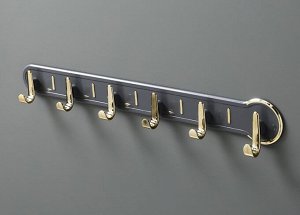 Настенная вешалка 6 крючков, цвет серый