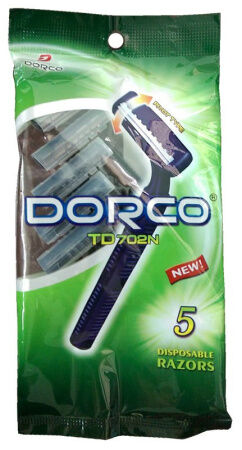DORCO TD-702 Станок д/бритья МУЖ одноразовый 5 шт. (2 лезвия) плавающая головка