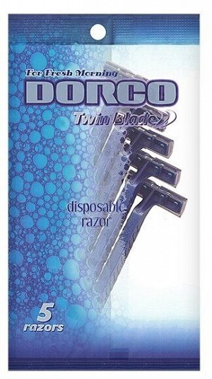 DORCO TD-705 Станок д/бритья МУЖ одноразовый 5+1 шт. (2 лезвия) фикс.головка