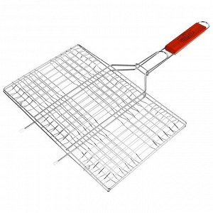 Решётка гриль для мяса Maclay Lux, хромированная сталь, 55x34 см, рабочая поверхность 34x22 см