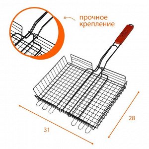 Решётка гриль для мяса Maclay Premium, хромированная сталь, 57x31 см, рабочая поверхность 31x28 см