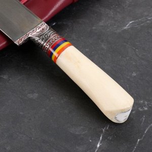 Нож Пчак Шархон - средний, олений рог, гарда гравировка, ШХ15