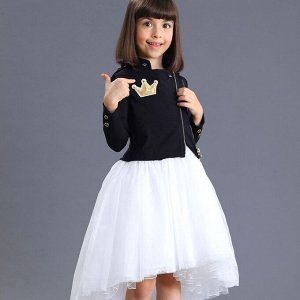 Комплект Жакет + платье молочно-золотой