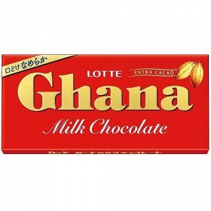 Молочный шоколад Lotte Ghana Milk Choco / Лотте Гана 50 гр Японские сладости