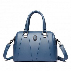 Женская повседневная сумка из эко кожи с декоративным металлическим элементом, цвет синий