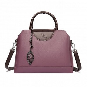 Женская повседневная сумка из эко кожи с металлическим брелоком, цвет фиолетовый