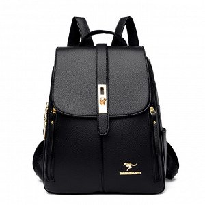 Женский вместительный рюкзак из эко кожи, цвет черный