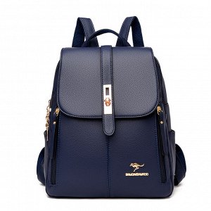Женский вместительный рюкзак из эко кожи, цвет синий