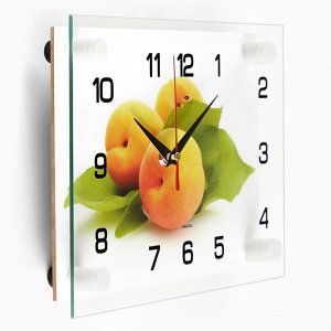 Часы-картина настенные, серия: Кухня, "Персики", плавный ход, 20 х 26 см