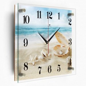 Часы настенные: Море, "Ракушки на песке", бесшумные, 30 х 40 см