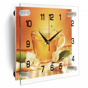 Часы настенные, серия: Кухня, "Чай", плавный ход, 20 х 26 см