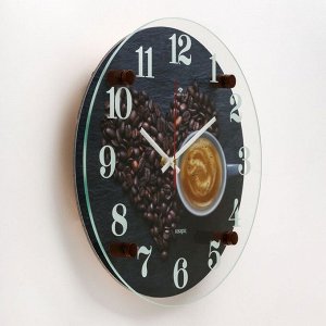Часы настенные, серия: Кухня, "Любимый кофе", плавный ход, 30 см