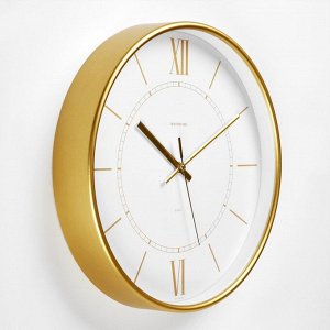 Часы настенные, серия: Интерьер "Эдит" d=30.5 см, золото