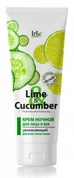 IRIS &quot;Lime&amp;Cucumber&quot; Крем для лица и век ночной увлажняющий для всех типов кожи, 75мл.