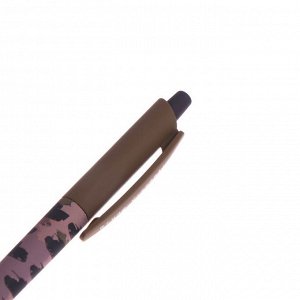 Ручка шариковая автоматическая, 0.5 мм, Bruno Visconti HappyClick Танчики, стержень синий, матовый корпус Silk Touch