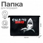 Папка для тетрадей А4, 230 х 325 х 55 мм, молния сверху, пластиковая, ПМ-А4-29 Calligrata &quot;Акула&quot;