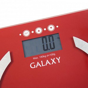 Весы Galaxy GL 4851 (8/6шт) Весы многофункциональные электронные, максимально допустимый  вес 180 кг, элемент питания «CR2032» в комплекте, ЖК-дисплей, сверхточная сенсорная электронная система, платф