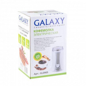 Кофемолка Galaxy GL 0905 (24шт) Кофемолка электрическая 250 Вт контейнер из нержавеющей стали вместимостью 65г, защита от непроизвольного пуска, нож из нержавеющей стали, питание 220-240В, 50Гц