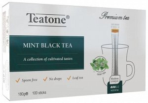 Черный чай  Аромат мяты, TEATONE, пенал 100 стиков