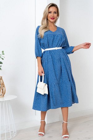Платье Мирта (голубой/горох) Р11-1160