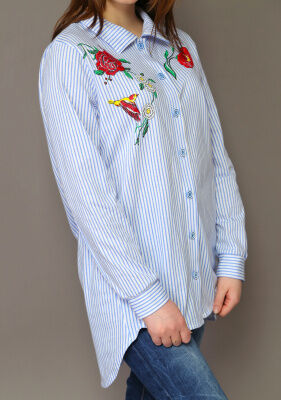 Рубашка Римма (цветы+птица)
