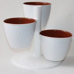 Каскад &quot;Пирамида&quot; Белый, из 3-х с вкладками на поставке d12,5*h10 см