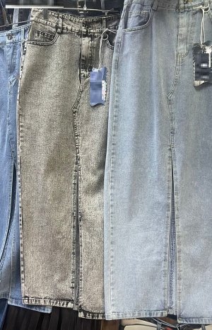 Юбка серая Ткань джинса ( материал не тянется )
Длина изделия 103 см