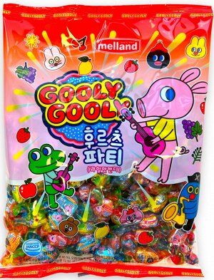 Melland "Gooly Gooly Fruits Party Candy" Леденцы, фруктовое ассорти 550 гр.