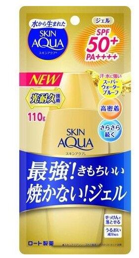 Супер-увлажняющий солнцезащитный гель Rohto SKIN AQUA UV Super Moisture Gel Strongest Gold UV Sunscreen SPF50 + / PA ++++