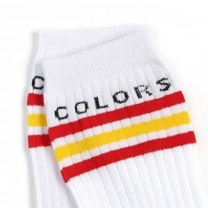 Носки женские MINAKU "Colors" цвет белый (с полосками), (23 см)