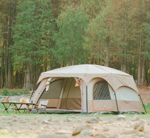 Палатка Палатка туристическая Chanodug.

Двухслойная палатка водонепроницаемая.
Кухня шатер.
Водоустойчивый индекс нижней части: > 3000 мм 150D
Размер : 330х210х185 см
Вес: 12 кг.
Размер сумки: 65х27х