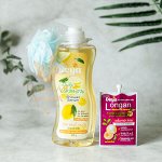 Гель для душа с мочалкой «Бодрящий Лимон» Deya / Deya Shower Serum Candy Lemon