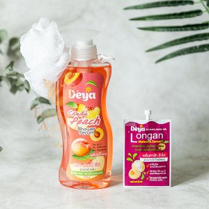 Гель для душа с мочалкой «Сочный Персик» Deya / Deya Shower Serum Candy Peach
