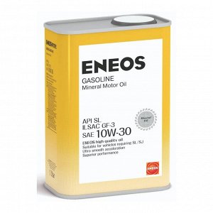 Масло моторное минеральное ENEOS Gasoline 10W-30, SL, 1литр