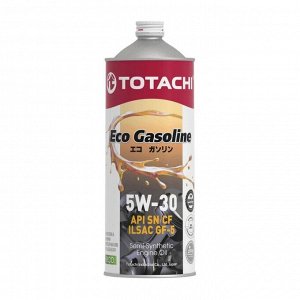 Масло моторное TOTACHI Eco Gasoline, полусинтетическое, 5W-30, SN/CF, 1литр