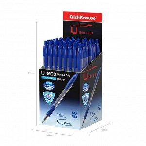 Ручка шариковая автоматическая ErichKrause U-209 Classic Matic&Grip 1.0, Ultra Glide Technology, чернила синие