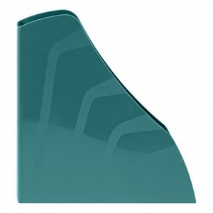 Лоток для бумаг вертикальный СТАММ "Вектор", темно-зеленый, ширина 80мм