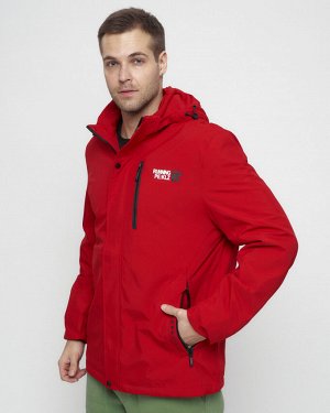 Куртка спортивная мужская большого размера красного цвета 88676Kr