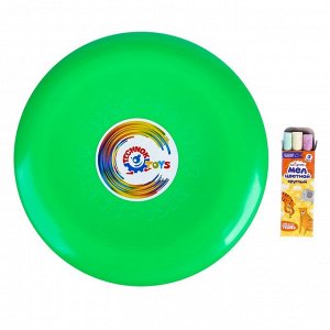 Летающая тарелка, 23 x 23 x 2,7 см, цвет зелёный + мел в подарок