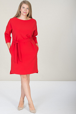 Платье 95%полиэстер 5%эластан красный