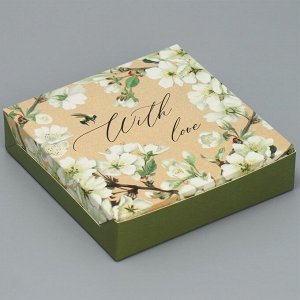 Коробка складная «With love», 14 x 14 x 3.5 см
