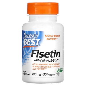 Doctor's Best, физетин с Novusetin, 100 мг, 30 вегетарианских кап