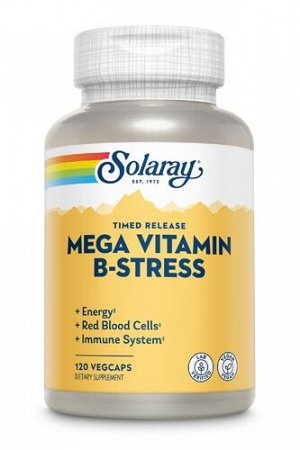 Solaray, Мега B-Стресс, 120 капсул