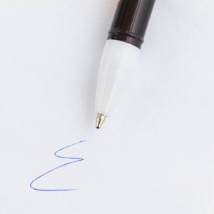 Ручка пластик с колпачком «Золотой учитель», синяя паста, шариковая 0,5 мм.