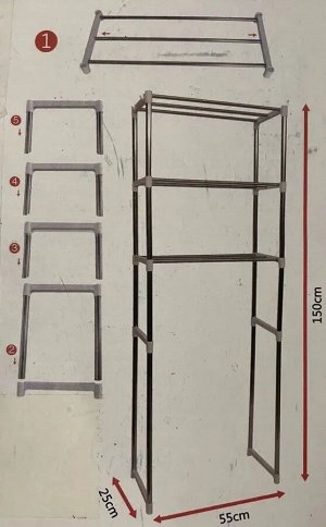 Стеллаж для ванной над унитазом, 3 полки/Полка для установки над унитазом